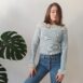 Pre❤️ Handmade Woolen Jumper with unique collar in Pastel Blue XS