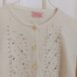 Vintage Chatelaine Orlon Cardigan with Pearls Application in Ecru OneSize 4