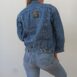 Vintage Denim Jacket Unique Lining Print XS 6