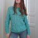 Vintage Handmade Fisherman Jumper in turquoise M 1