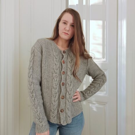 Vintage Handmade Fisherman Knit Cardigan S 1