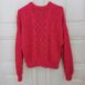 Vintage Handmade Pointelle and Cable Knit Jumper in Pink OneSize 4