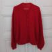 Vintage Handmade Red Fuzzy Cardigan OneSize 1