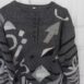 Vintage Jumper with Crazy Pattern and Pearls in Grey OneSize 3