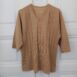 Vintage Jumper with Pointelle Knit Details in Beige M 2