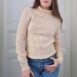 Vintage Jumper with honeycomb knit pattern in Pastel Yellow XS 1