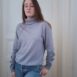 Vintage Turtleneck Jumper with floral embroidery in Pastel Purple M 2