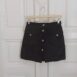 Vintage Black Suede Leather Mini Skirt 27“ front