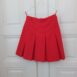 Vintage Pleated Twill Mini Skirt in Red 27“ 1