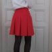 Vintage Pleated Twill Mini Skirt in Red 27“ b