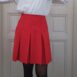 Vintage Pleated Twill Mini Skirt in Red 27“a