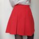 Vintage Pleated Twill Mini Skirt in Red 27“d