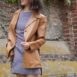 Vintage Ruffo Leather Coat in Creme S 1