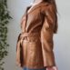 Vintage Ruffo Leather Coat in Creme S 2