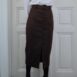 80s Pure Wool Midi Pencil Skirt with Belt Button Closure and Slit S 26“ 2