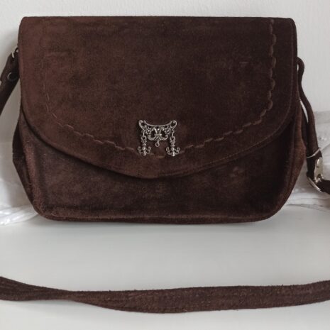 Rêvelance Vintage Bags Suede Saddle Bag Brown 00024