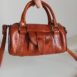 Rêvelance Vintage Bags Tiny Duffle Bag Leather Burgundy 00005