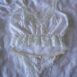 Rêvelance Vintage Lingerie White Lace Stripes Set Bralet 00172