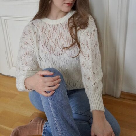 Rêvelance Vintage Pointelle Knit Jumper Pearls2