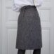 Vintage Grey Striped Wool Midi Skirt with Pleats 31“ Rêvelance 3