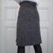 Vintage Grey Striped Wool Midi Skirt with Pleats 31“ Rêvelance 4