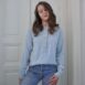 Vintage Pastel Blue Jumper with Golden Buttons OneSize 2