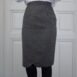 Vintage Pure Wool Classic Grey Pencil Skirt with Hem Detail 26“ Rêvelance 1