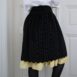 Vintage Velvet Skirt with Stripes in Black and Gold and Pastel Yellow Polkadot Volant 25“ Rêvelance 2