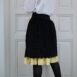 Vintage Velvet Skirt with Stripes in Black and Gold and Pastel Yellow Polkadot Volant 25“ Rêvelance 3