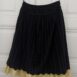 Vintage Velvet Skirt with Stripes in Black and Gold and Pastel Yellow Polkadot Volant 25“ Rêvelance 4