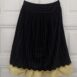 Vintage Velvet Skirt with Stripes in Black and Gold and Pastel Yellow Polkadot Volant 25“ Rêvelance 5