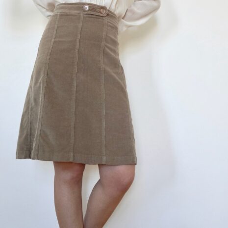 Rêvelance Vintage 70s Corduroy Skirt Beige00003