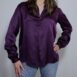 Rêvelance Vintage 70s Silk Blouse Purple Quilted Knot Detail00029