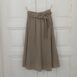 Rêvelance Vintage Beige Wool Circle Skirt Tea Length 00003