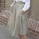 Rêvelance Vintage Beige Wool Circle Skirt Tea Length 00005