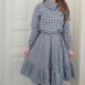 Rêvelance Vintage Plaid Cottage Dress Brown Blue00004