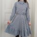 Rêvelance Vintage Plaid Cottage Dress Brown Blue00005