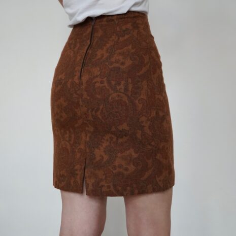 Rêvelance Vintage Skirt Wool Paisley Pattern Boho 00079