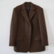 Rêvelance Vintage Stones Pure Wool Plaid Jacket brown side hanging front