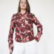 Rêvelance Vintage 60s Blouse Floral Button-Up Shirt Enkalon Jersey 00001