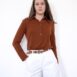 Rêvelance Vintage 70s Dagger Collar Single Stitch Longsleeve 70s Jersey Brown 00001