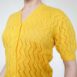 Rêvelance Vintage 70s Summer Knit Cardigan Twee Yellow Pointelle Knit Cardi Top 00002