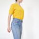 Rêvelance Vintage 70s Summer Knit Cardigan Twee Yellow Pointelle Knit Cardi Top 00004