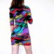 Rêvelance Vintage 80s Crazy Pattern Print Jersey Mini Dress Bodycon West Germany 00003