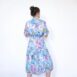 Rêvelance Vintage 80s Floral Dress Pleats Midi Shirt Dress Pleated Pastel Purple Blue Green 00003