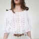 Rêvelance Vintage 80s Oversized Summer Jumper White Lace Pointelle Knit 00004