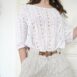 Rêvelance Vintage 80s Oversized Summer Jumper White Lace Pointelle Knit 00006