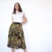 Rêvelance Vintage 80s Pleated Skirt Earthy Tones 80s Midi Skirt Plissee Pleats Slits 00001