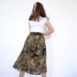 Rêvelance Vintage 80s Pleated Skirt Earthy Tones 80s Midi Skirt Plissee Pleats Slits 00002