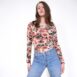 Rêvelance Vintage 90s Floral Longsleeve Ivory Pink Flowers 00003